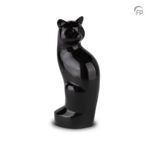 HU 260 Metaal dierenurn kat Zwart