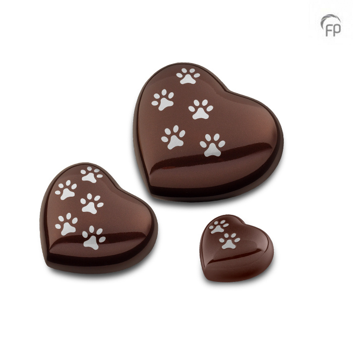 HUH 012 M Metaal dierenurn hart medium - Afbeelding 2