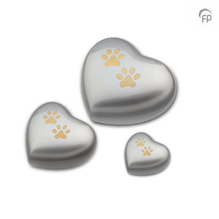 HUH 015 M Metaal dierenurn hart medium - Afbeelding 2