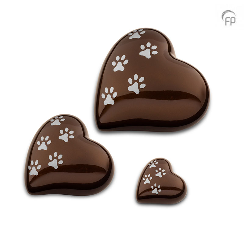 HUH 032 M Metaal dierenurn hart medium - Afbeelding 2