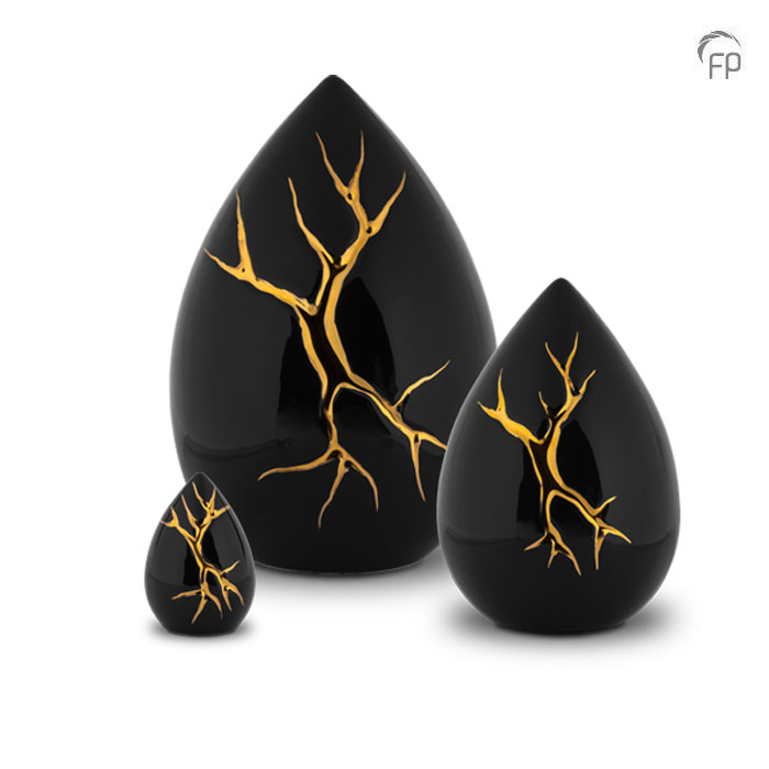 KU 198 M Keramische medium urn Kintsugi - Afbeelding 2