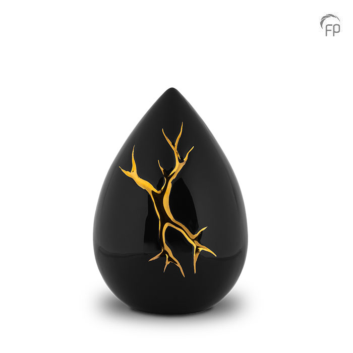 KU 198 M Keramische medium urn Kintsugi