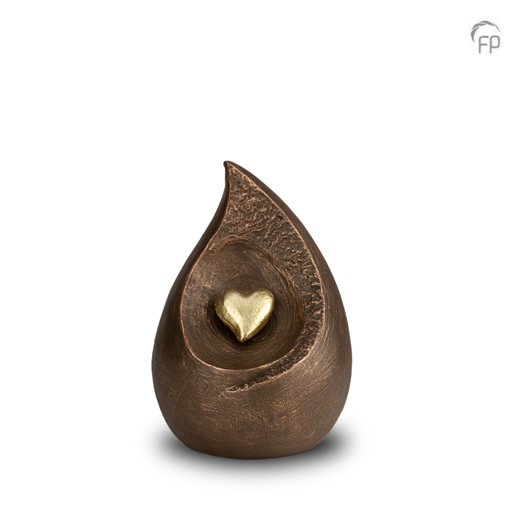 UGK 097 B Keramische urn brons Traan van een liefdevolle